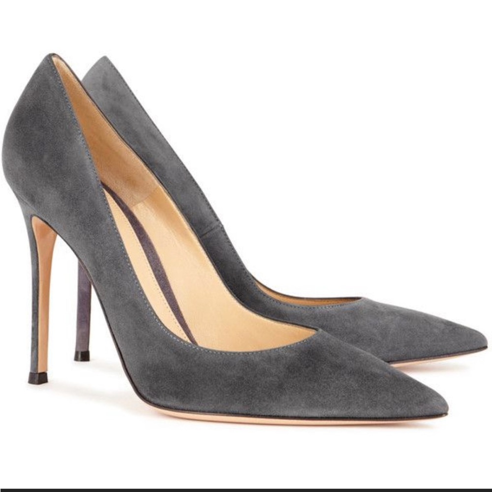 Gianvito Rossi Womens 105 Suede Pumps Gray, Gray Pumps